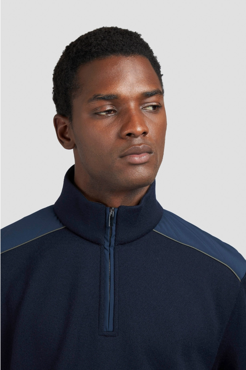 Typhoon Half Zip Sweater Premium Cotton Blend Relaxed Cut