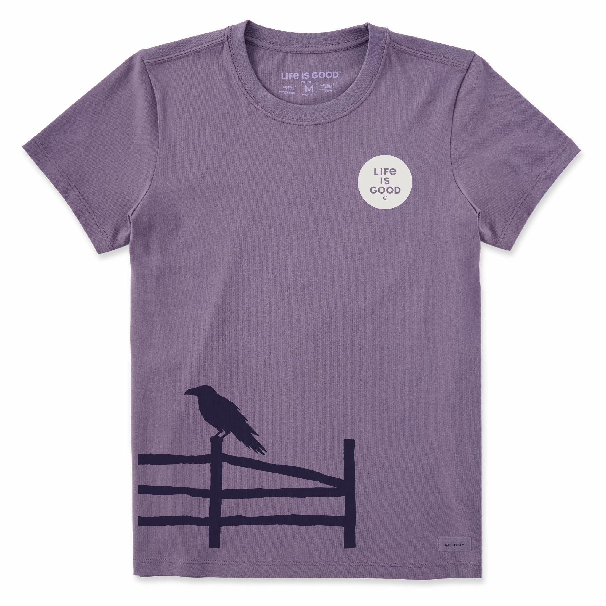 Women's Raven on a Fence Short Sleeve Crusher Tee Button Down