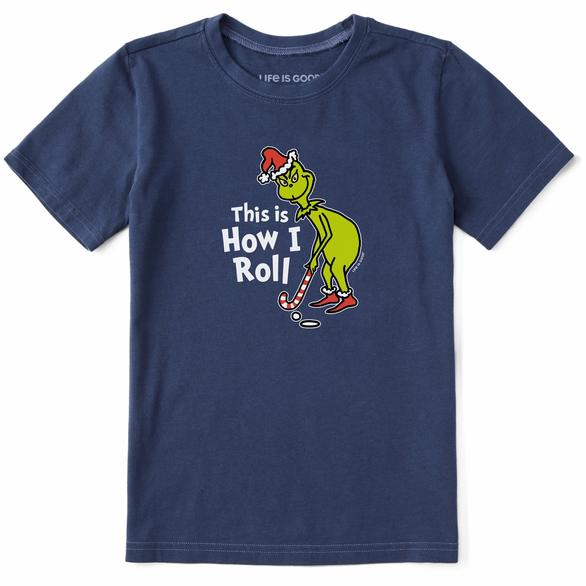 Stylish Casual Kids Grinch How I Roll Golf Short Sleeve Crusher Tee