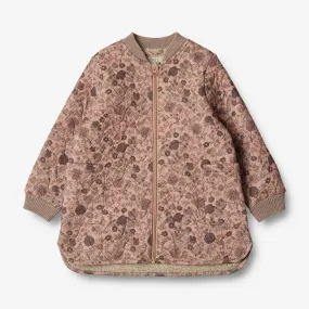 Thermo Jacket Helga - rose dawn flowers Tapered Hem Adjustable Hood