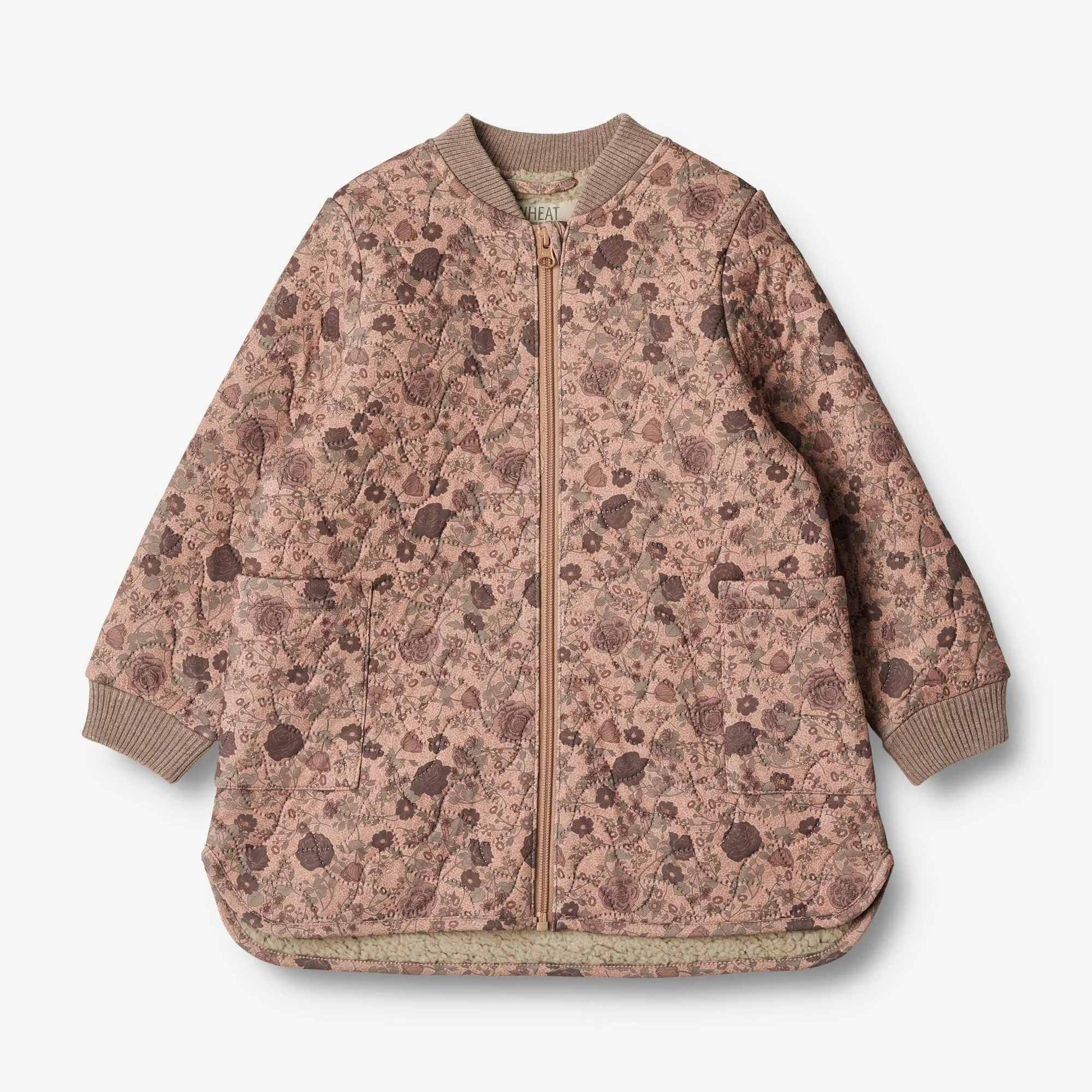 Thermo Jacket Helga - rose dawn flowers Tapered Hem Adjustable Hood