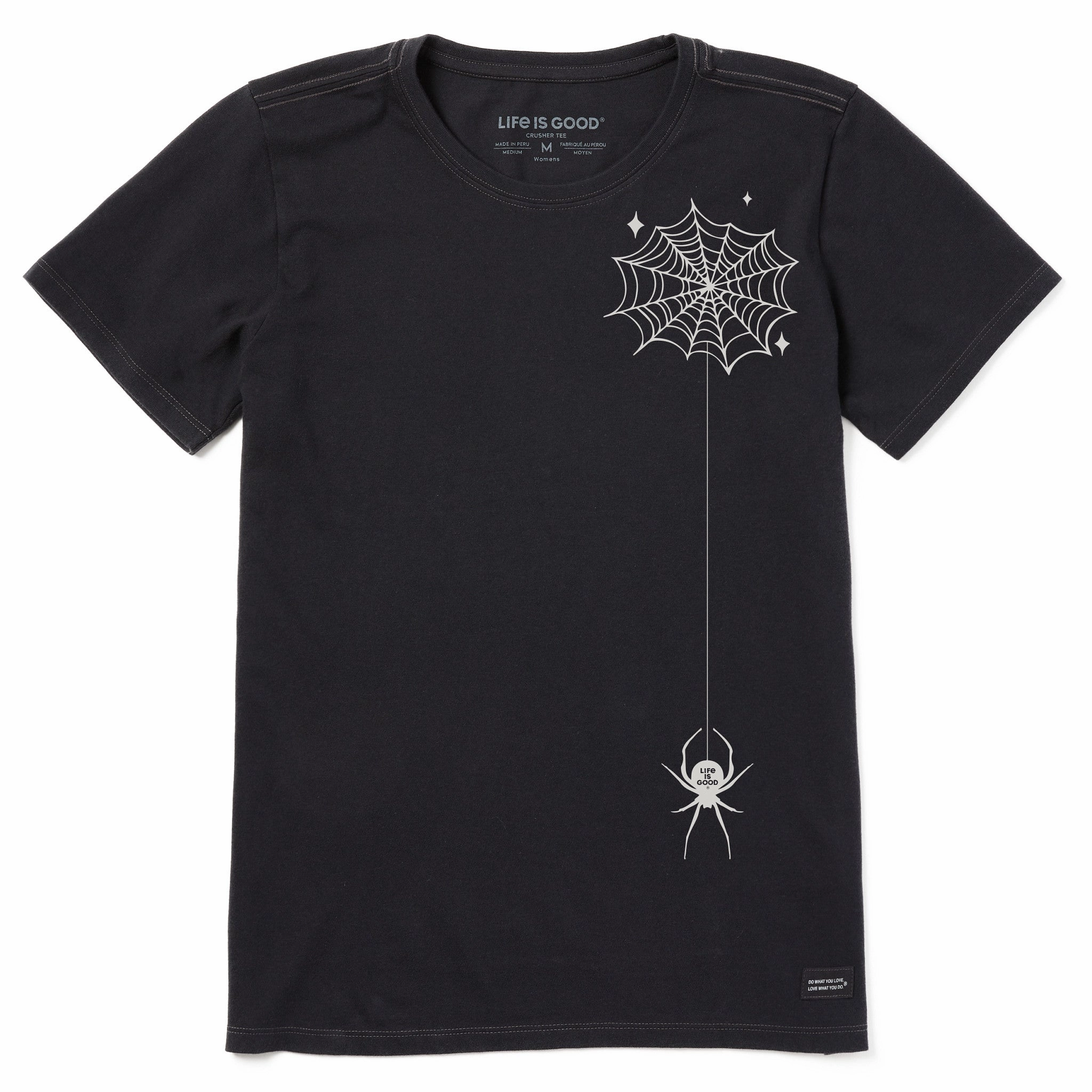 Boat Neck Cozy Layers Women's Halloween Spider Short Sleeve Crusher Tee