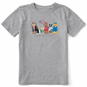 Edgy Kids Dog Days of Summer Baseball Short Sleeve Crusher Tee
