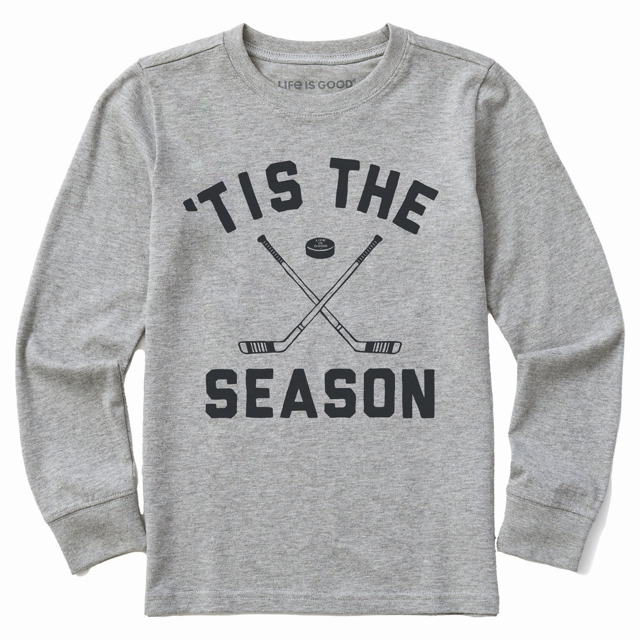 Silk combination Layered Sleeve Construction Kids Tis the Season Hockey Long Sleeve Crusher Tee