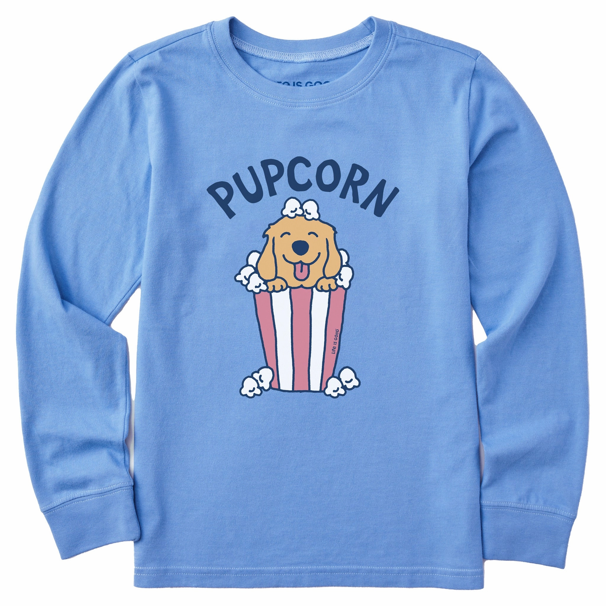 Comfy Top Kids Crushin It Pupcorn Long Sleeve Crusher Tee