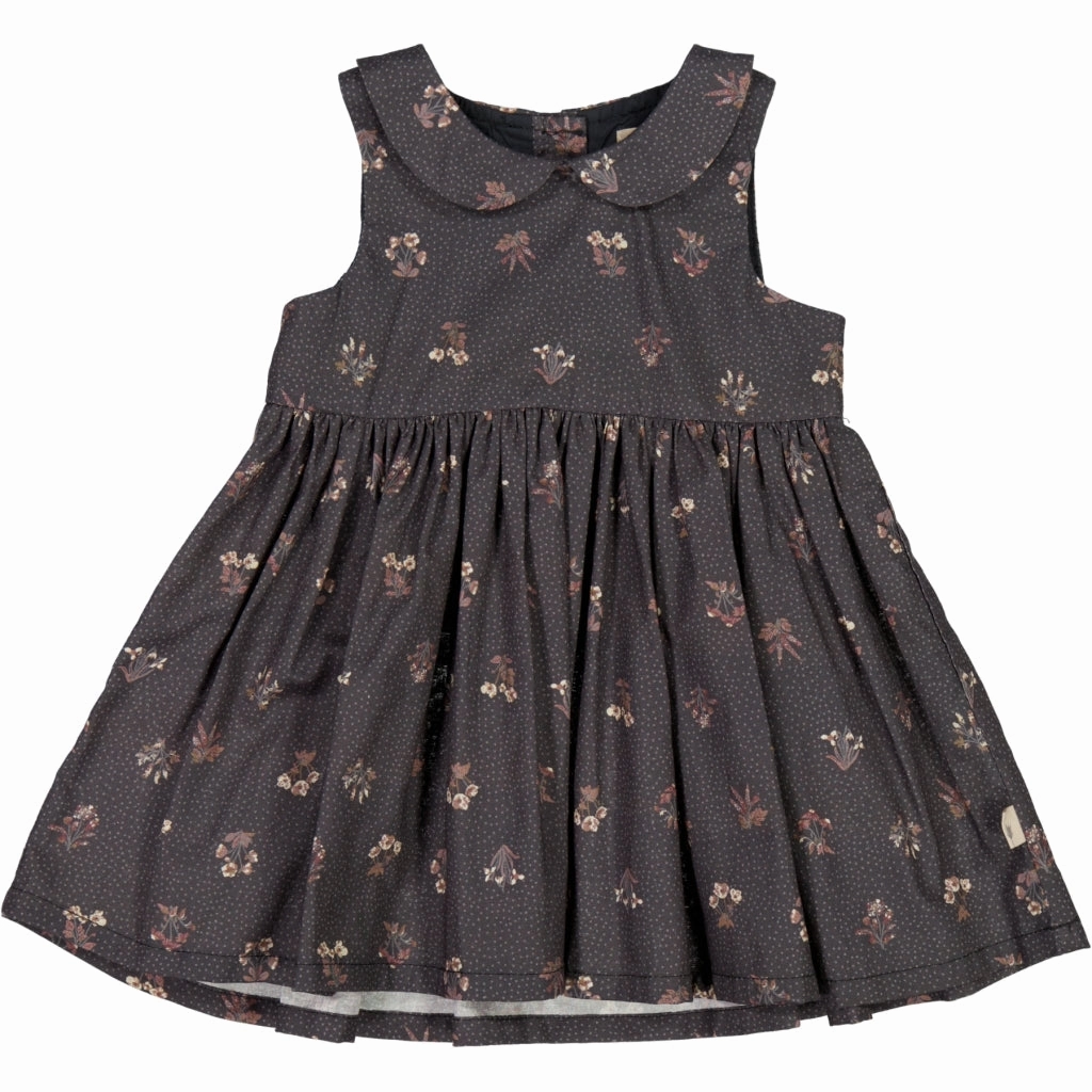 Pastel-Tone Dress Eila - black flowers