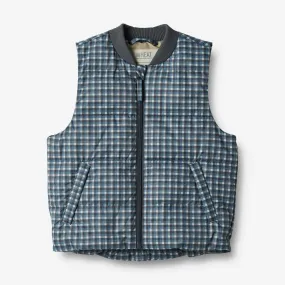 Summer Puffer Waistcoat Andre - blue check Rain Blocker suitable for sports competitions