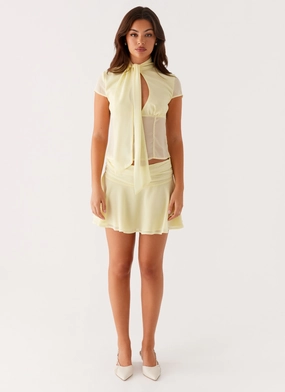 Simple Layers Natural Mood Colby Mini Skirt - Lemon