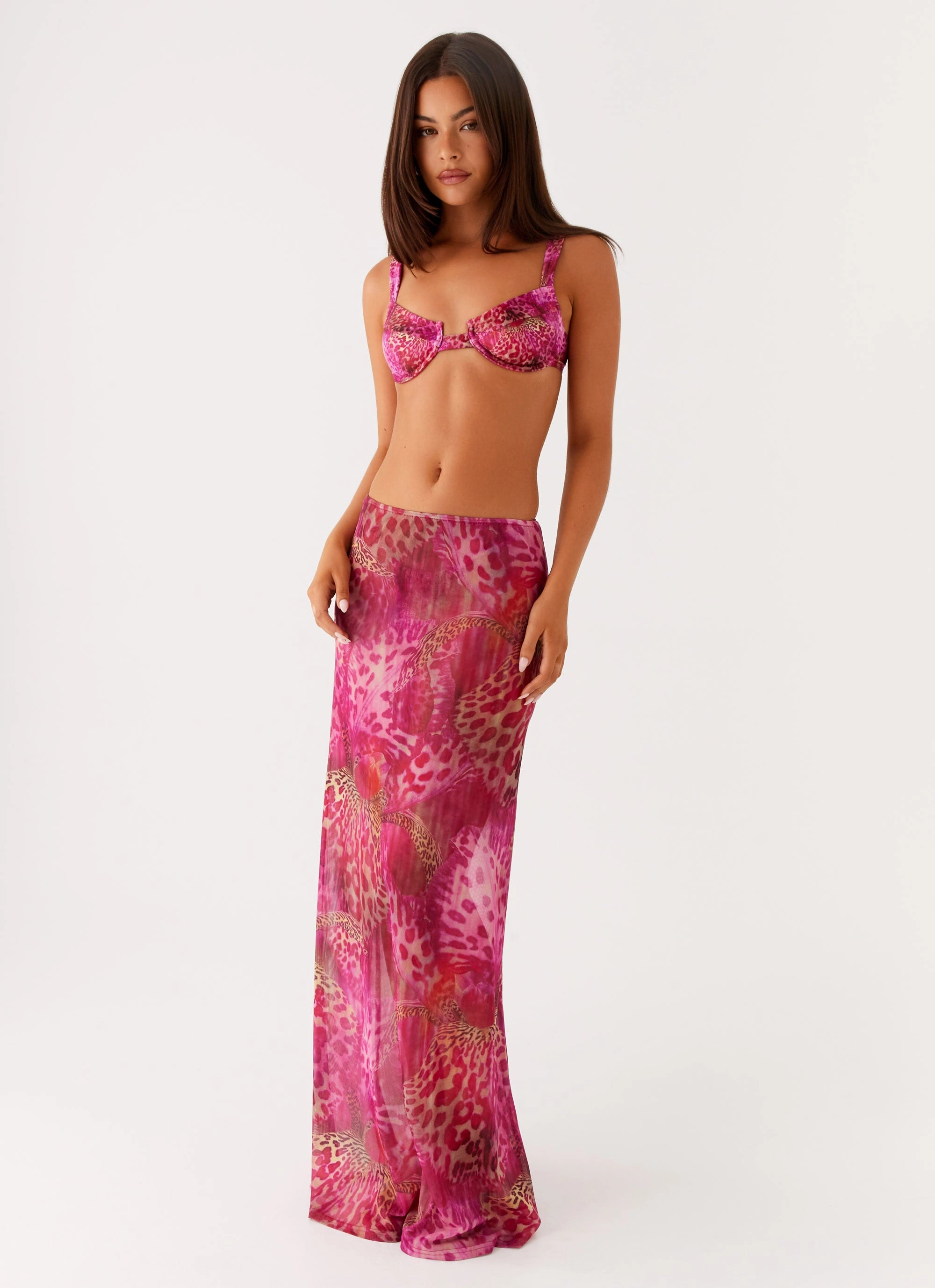 Style Preview Stretchy Camellia Maxi Skirt - Lavender Lagoon