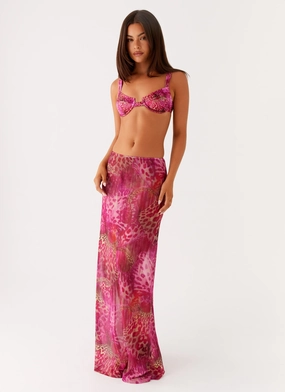 Style Preview Stretchy Camellia Maxi Skirt - Lavender Lagoon
