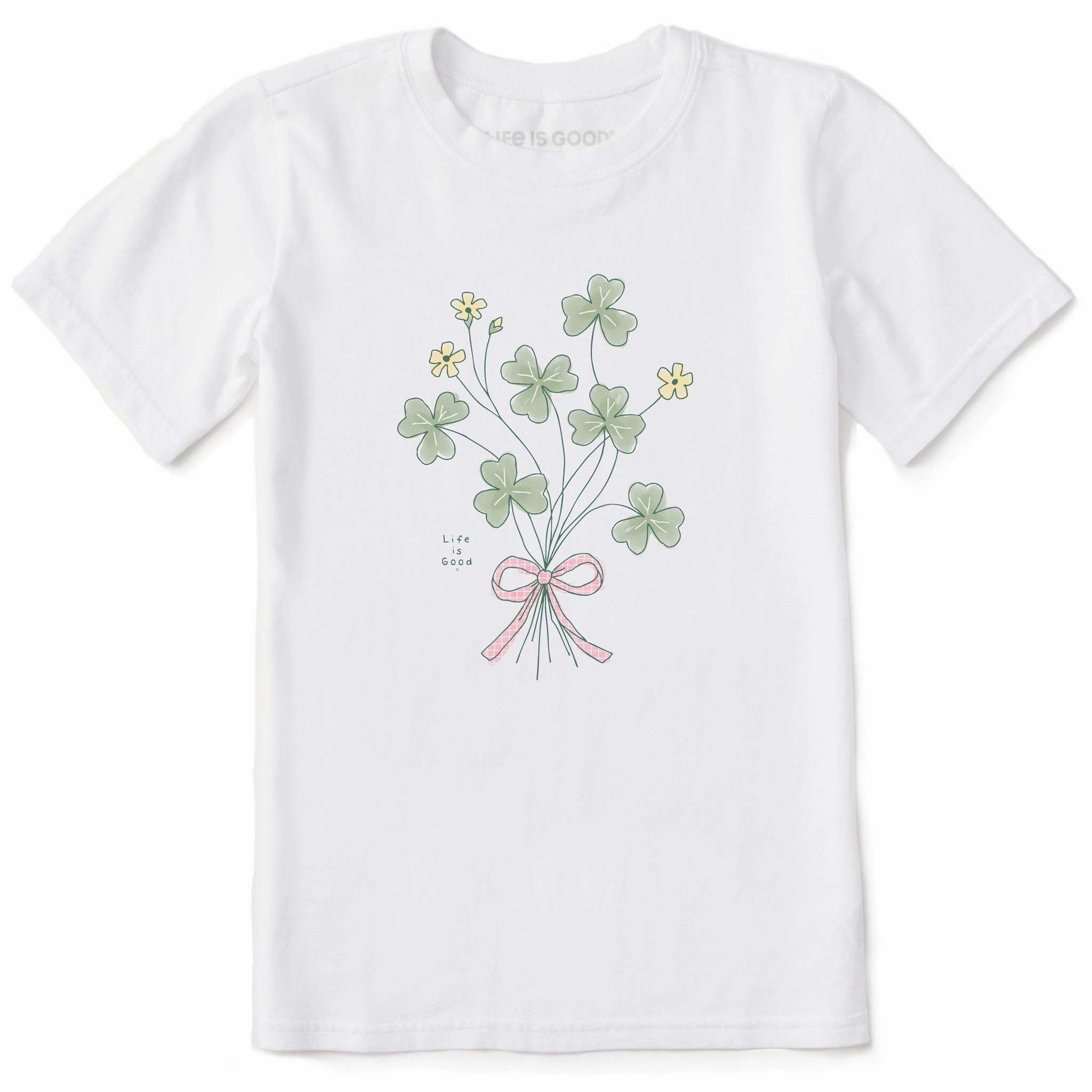 Soft and Stylish Soft and Light Wear Kids Wildflower Shamrocks Short Sleeve Crusher Tee