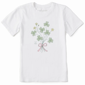 Denim combination Kids Wildflower Shamrocks Short Sleeve Crusher Tee