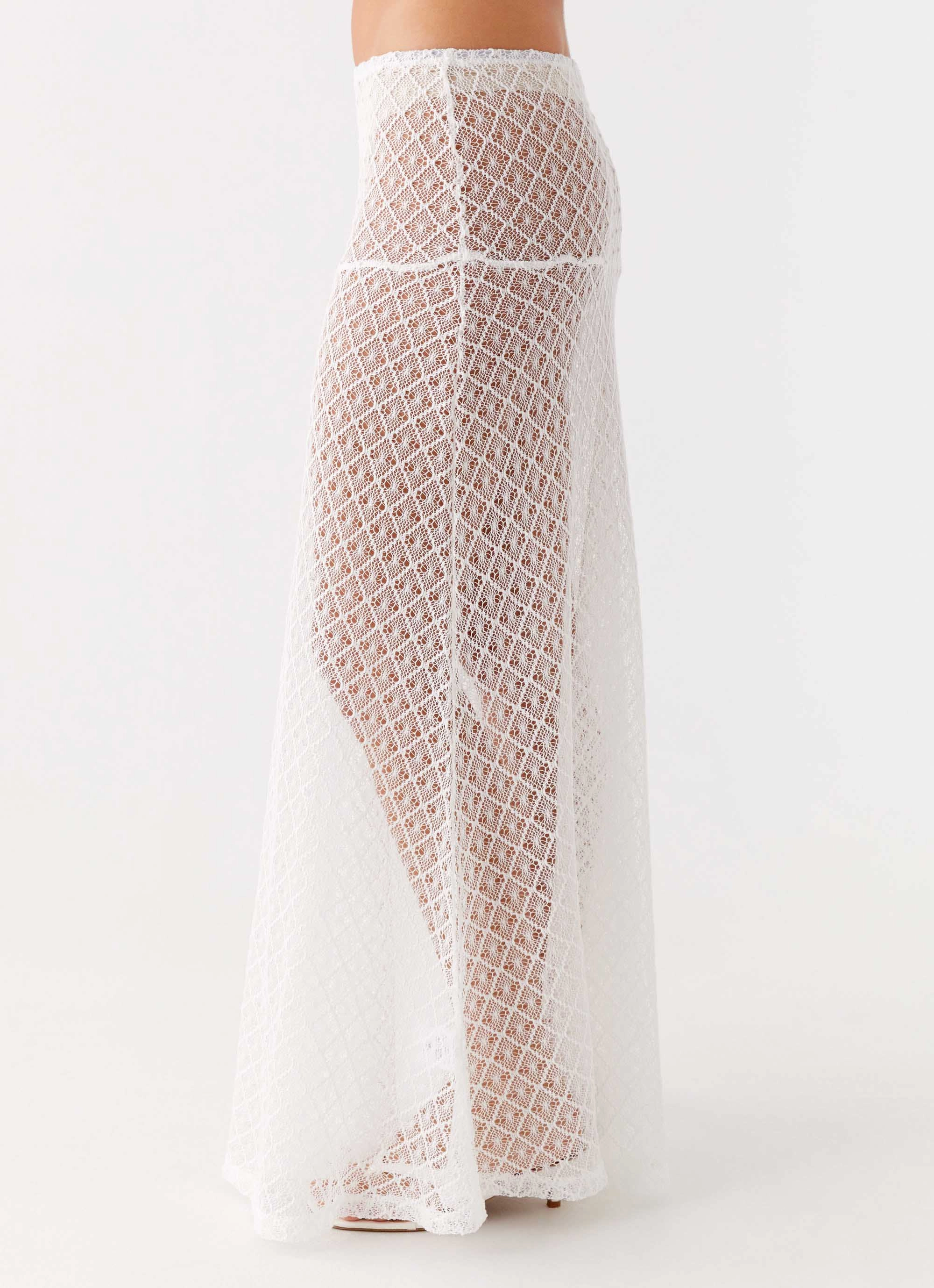 Easy Motion Velli Crochet Maxi Skirt - White