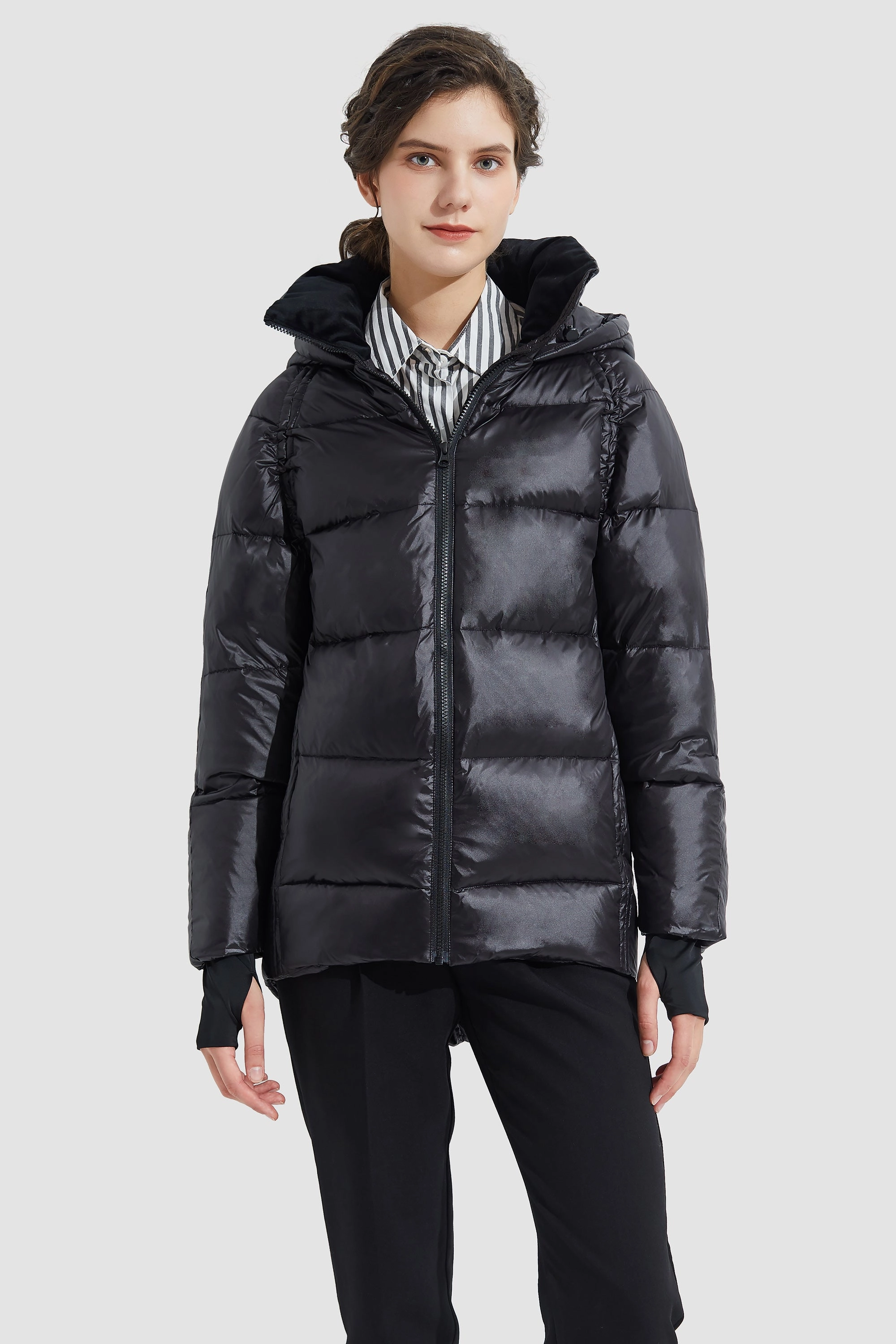 Soft Texture Light Cropped Bubble Puffer Down Jacket
