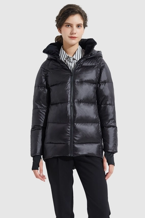 Comfort Fit Design Light Cropped Bubble Puffer Down Jacket