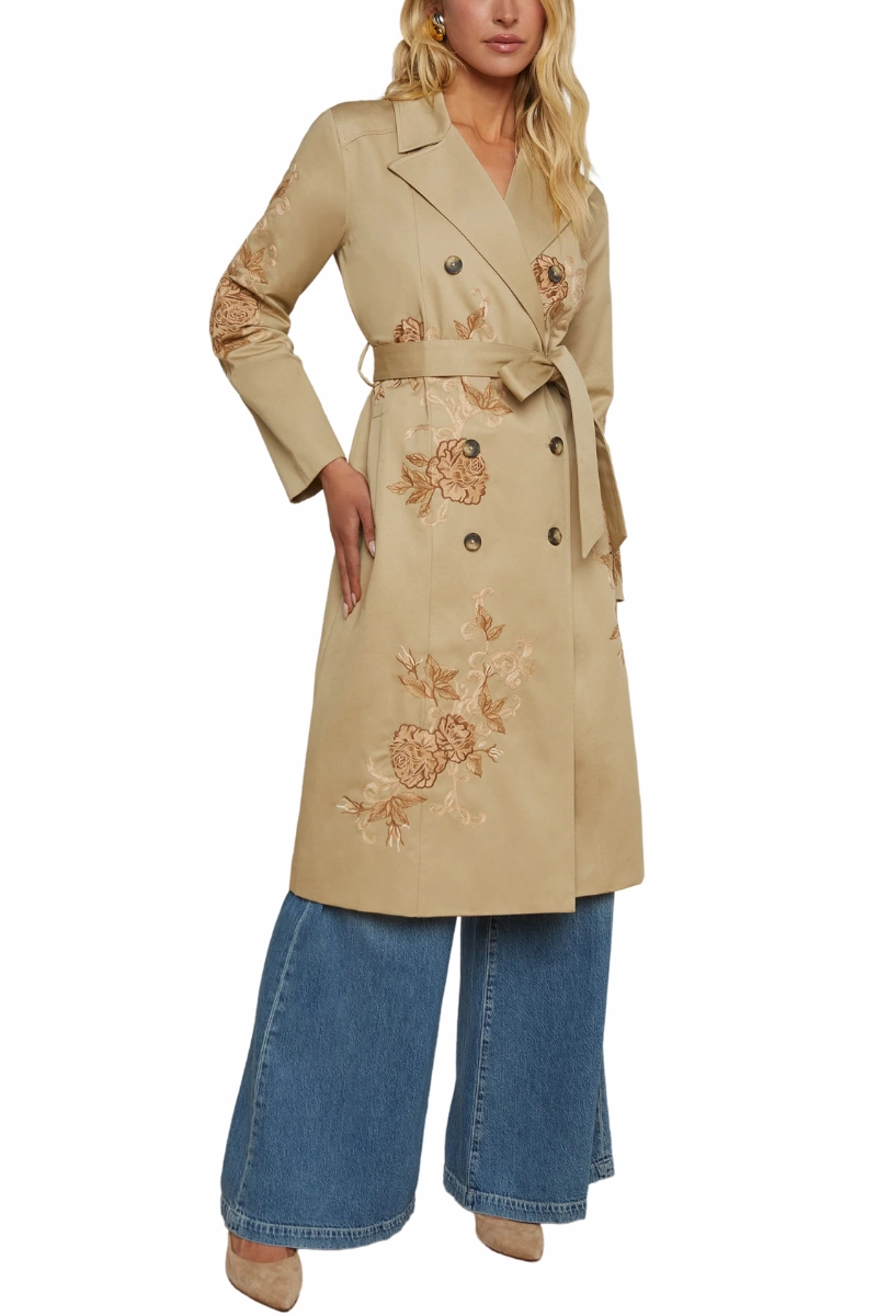 Venus Embroidered Trench Coat ReinforcedElasticHem