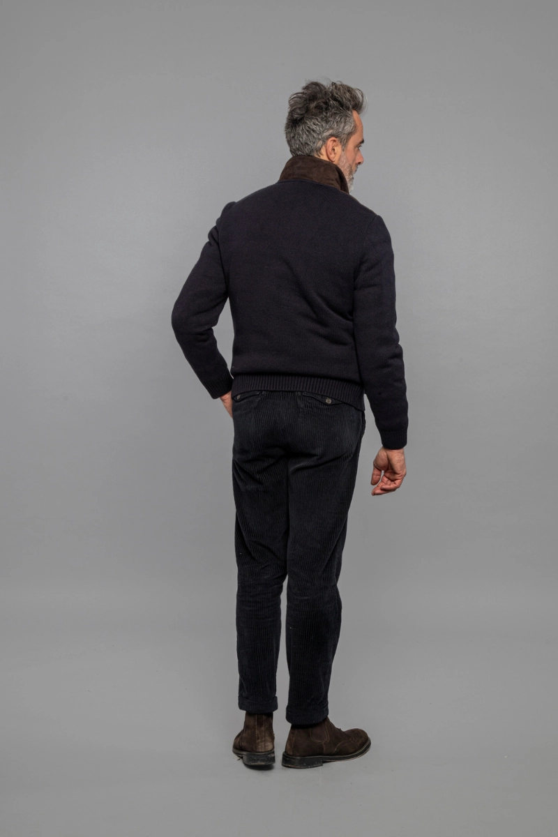 Francis Knit Leather Jacket TearResistant Ripstop Nylon Warmth Layer