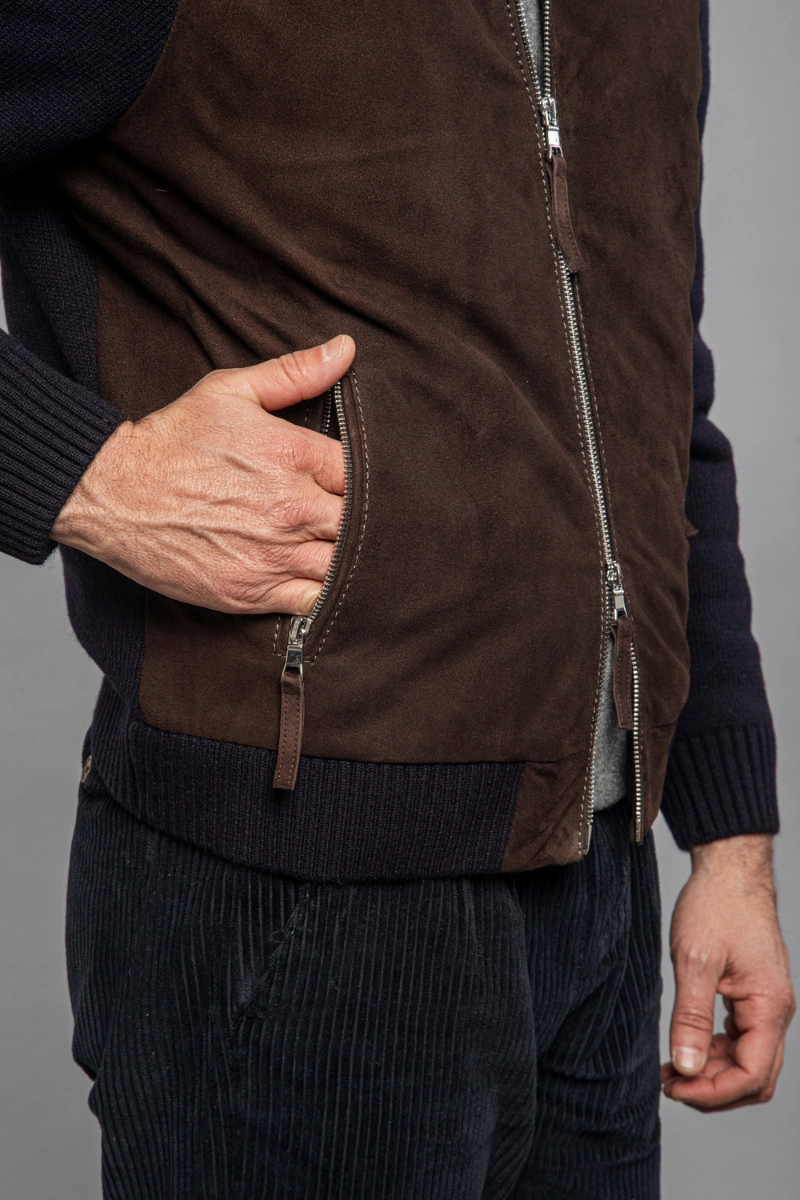 Beret Francis Knit Leather Jacket