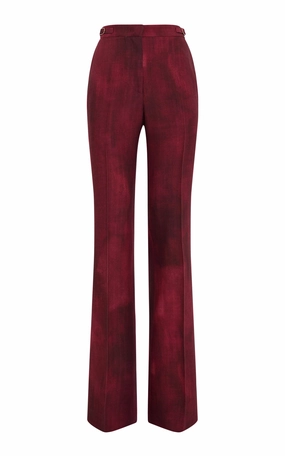 Vesta Flare Pant in Bordeaux Virgin Wool Contemporary Design Stylish Design