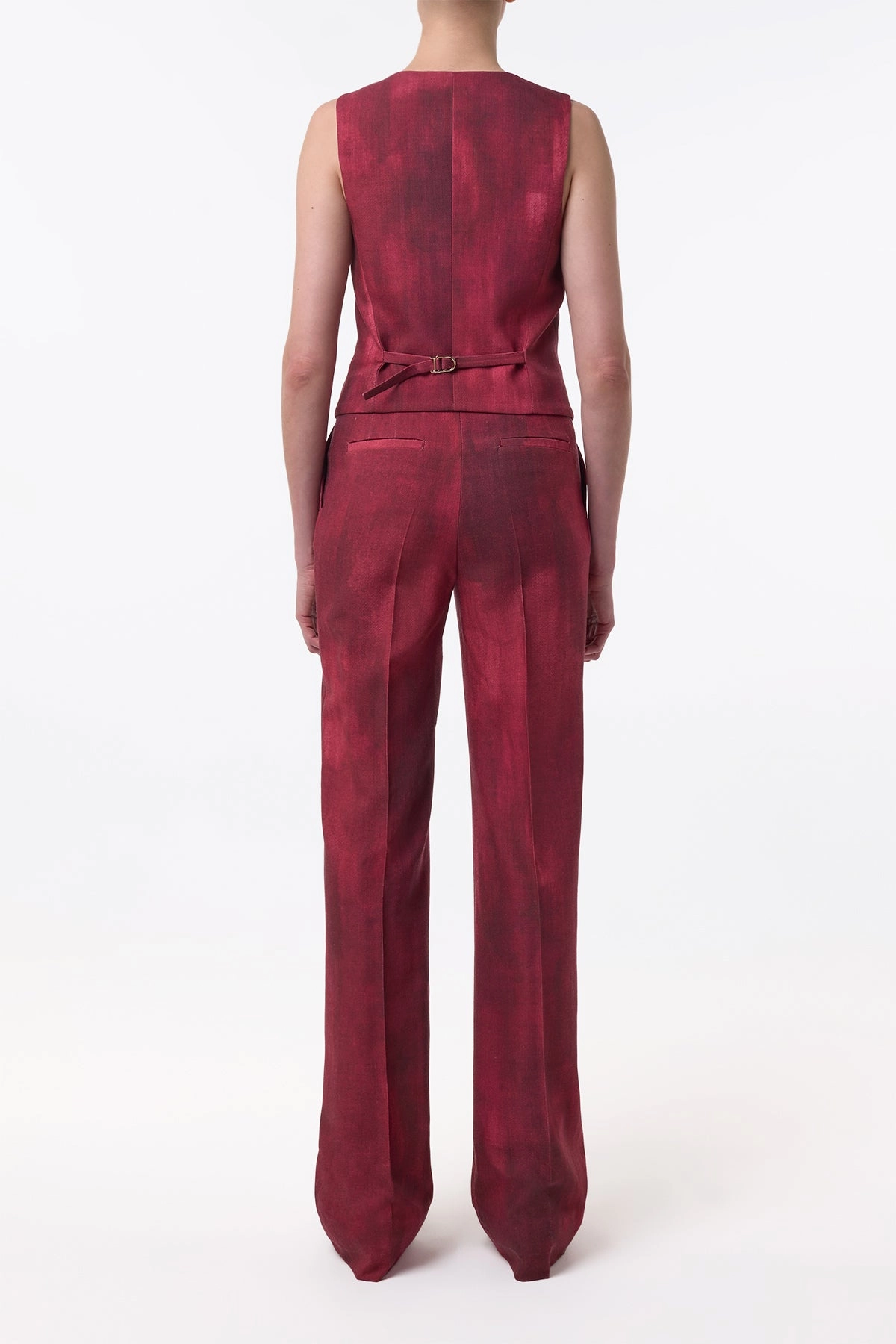 Vesta Flare Pant in Bordeaux Virgin Wool modern office wear