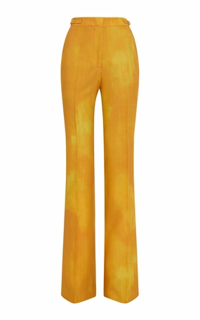 Vesta Flare Pant in Cadmium Yellow Virgin Wool Contemporary Fit