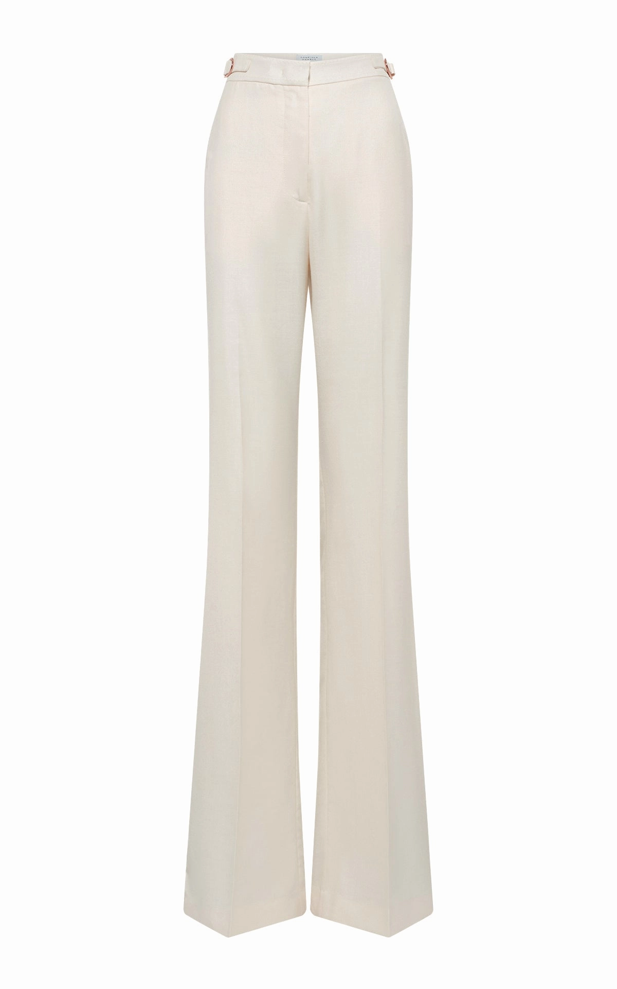 Vesta Flared Pant in Ivory Virgin Wool Silk with Linen Timeless Layer Contemporary Comfort