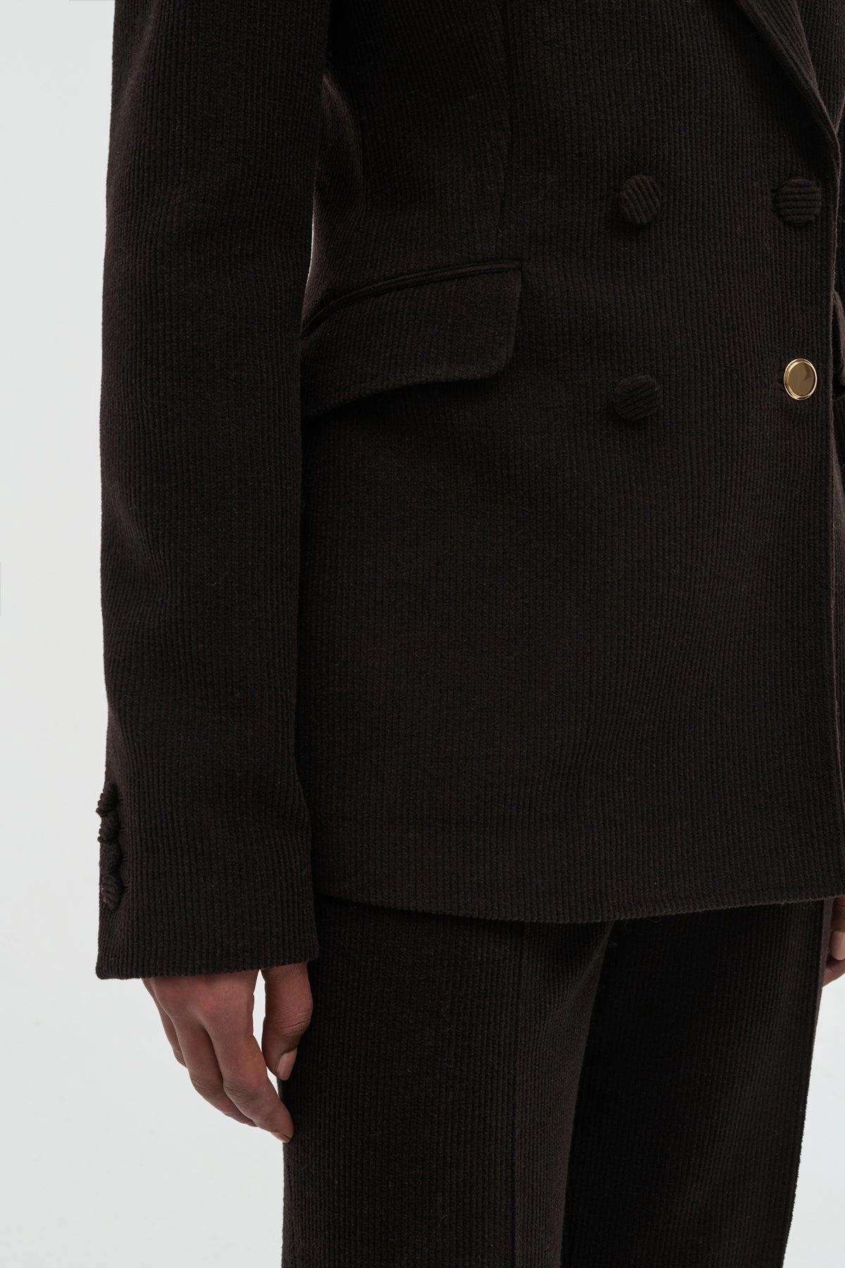 Tailored Fit Wear Vesta Pant in Chocolate Fine Cashmere Corduroy