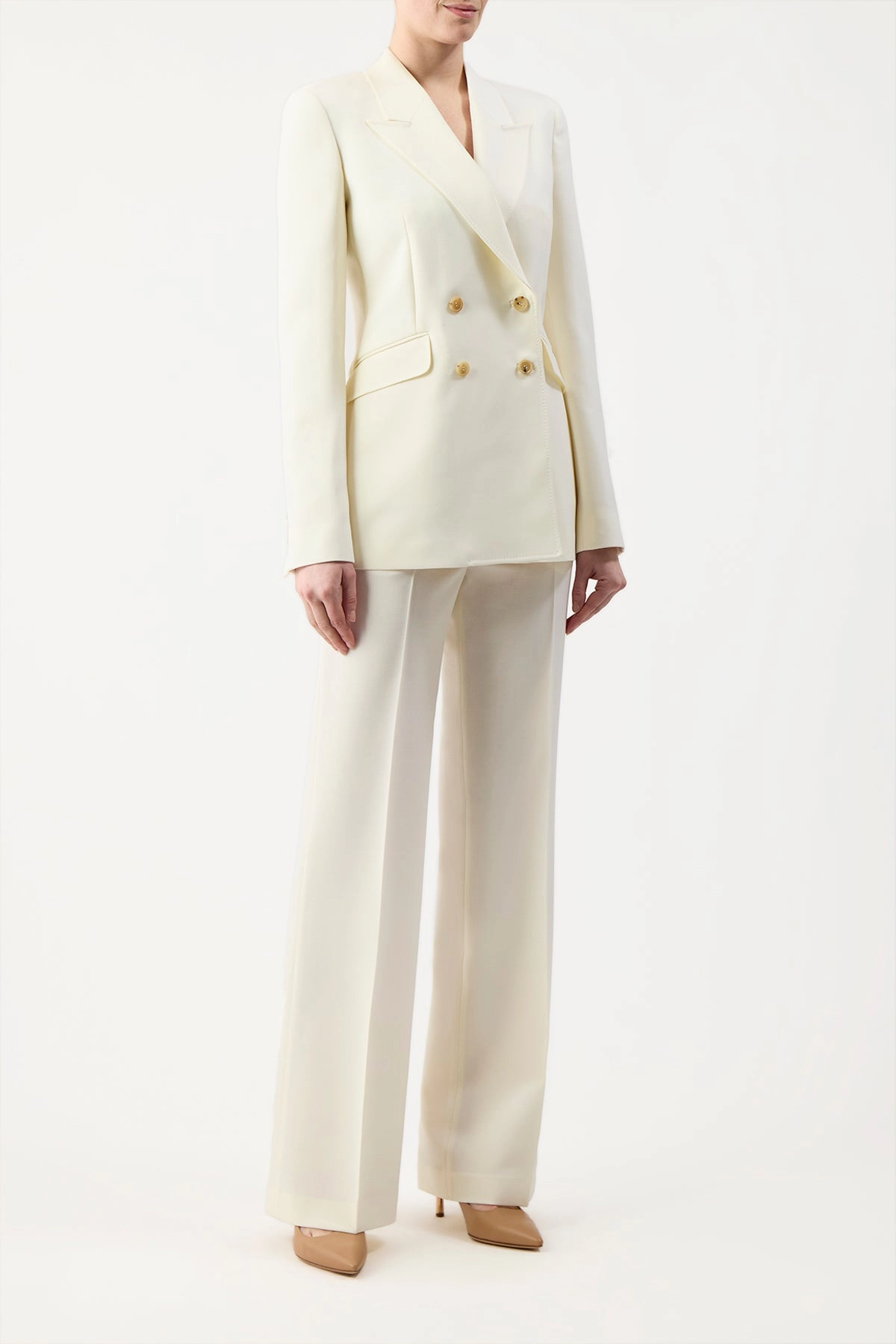 Perfect Fit Vesta Pant in Ivory Sportswear Wool