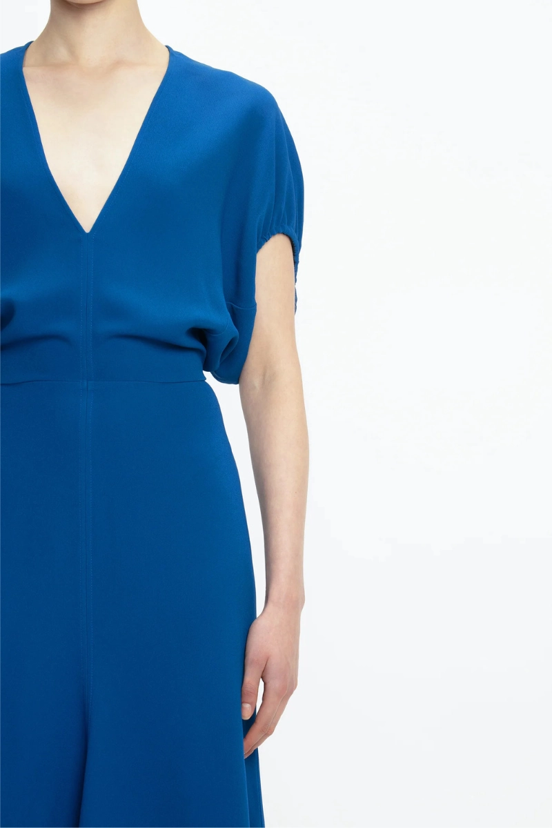 Blouson Detail Midi Dress Wedding Style