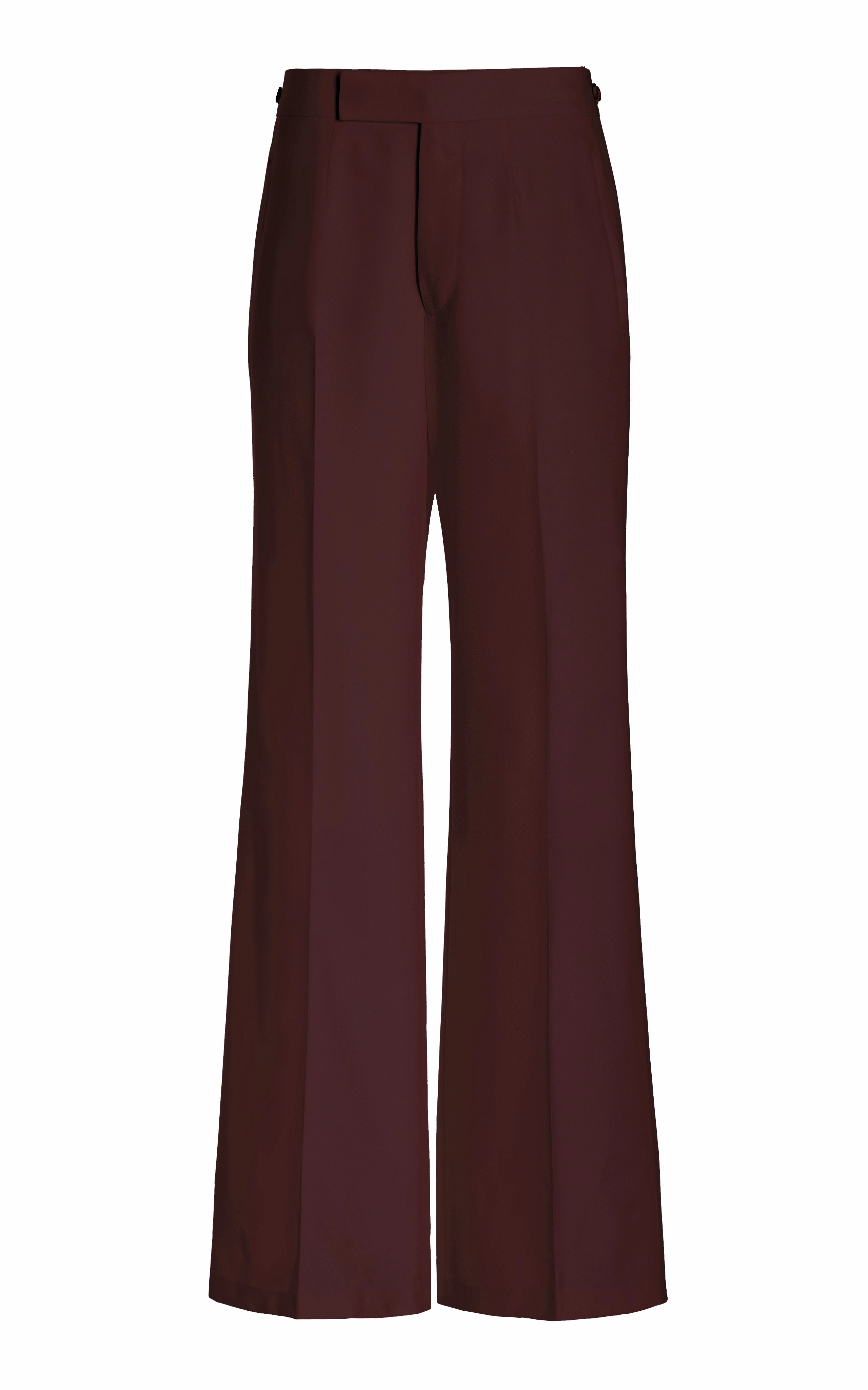 Vista Pant in Deep Bordeaux Virgin Wool Twill Comfortable Cut