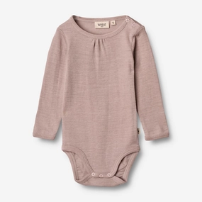 Body Gatherings Wool LS | Baby - dark powder Compact Knit Structure Sweat Wicking Lining