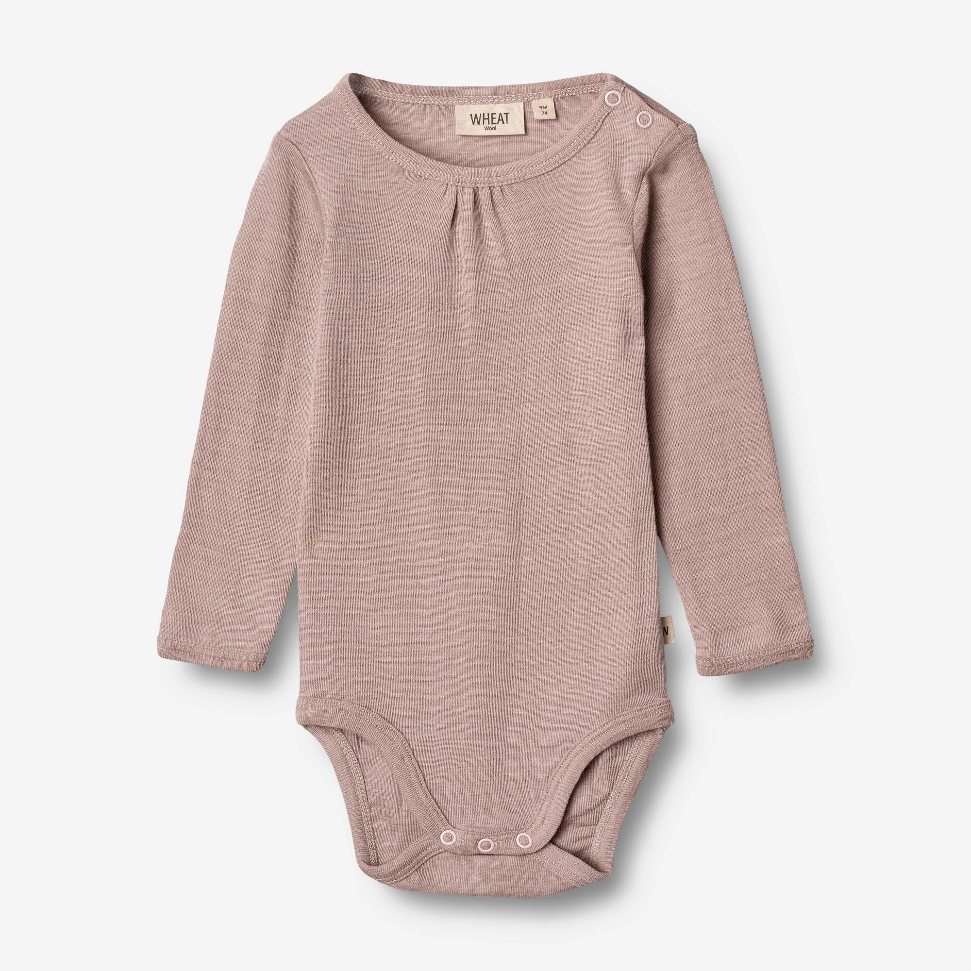 Odor control HandLinked Seams Body Gatherings Wool LS | Baby - dark powder