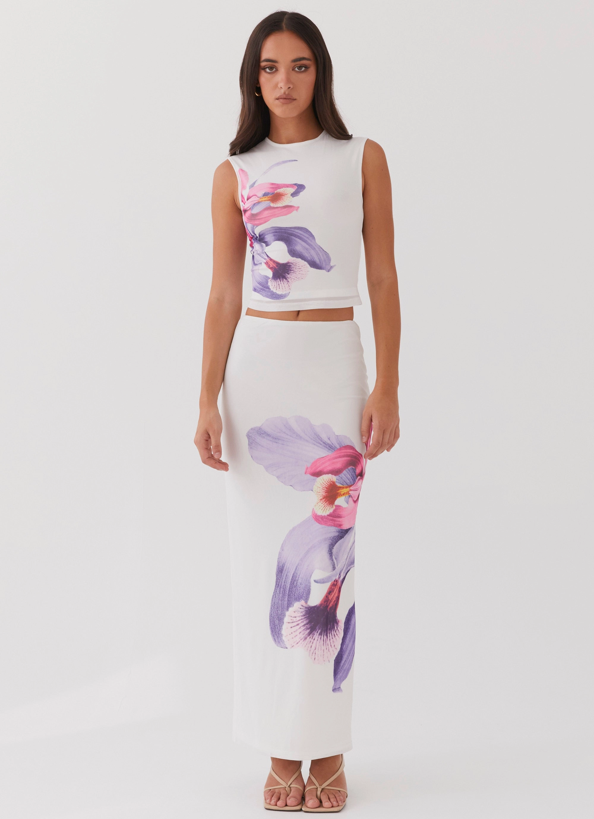 Chafe Resistant Waiting For Dawn Mesh Maxi Skirt - White