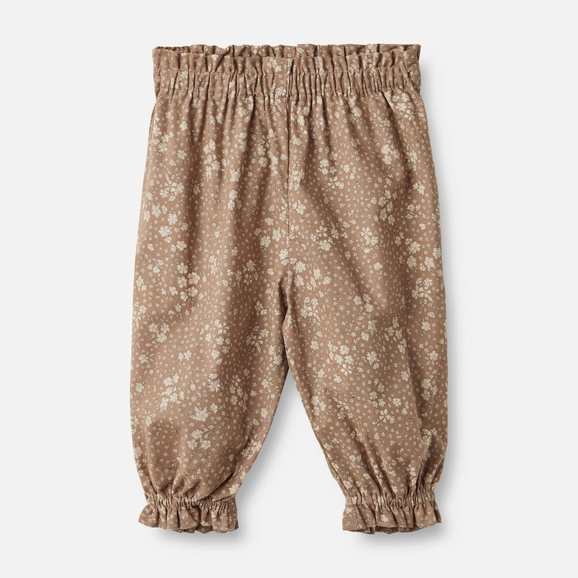 Curved Waistline Trousers Polly | Baby - cocoa brown flowers