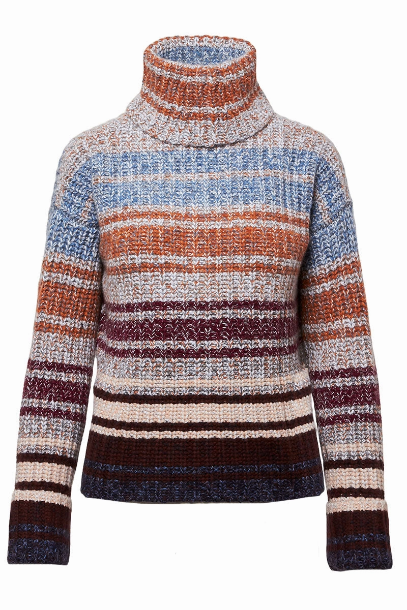 Outdoor Vibe Cozy Waist Gradient Marled Cowl Neck