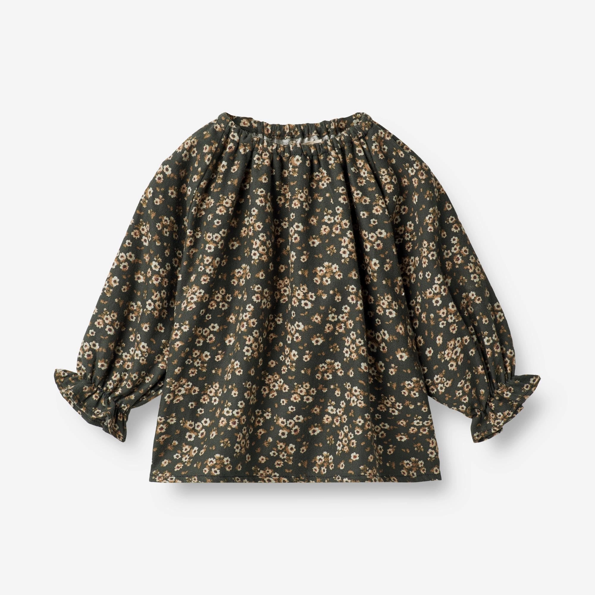 Smooth Zipper Design Sustainable Choice Blouse Nicoline | Baby - black coal flowers