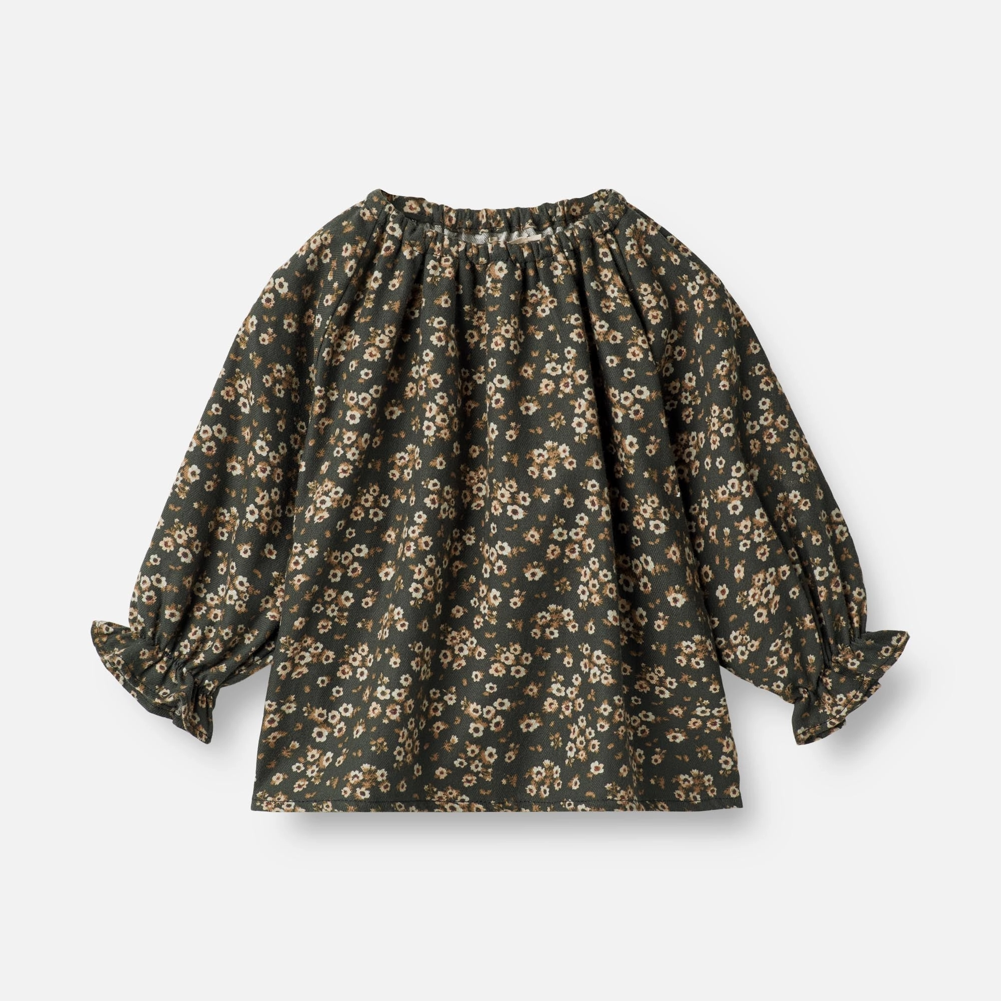 Blouse Nicoline | Baby - black coal flowers Trendsetting Subtle pattern