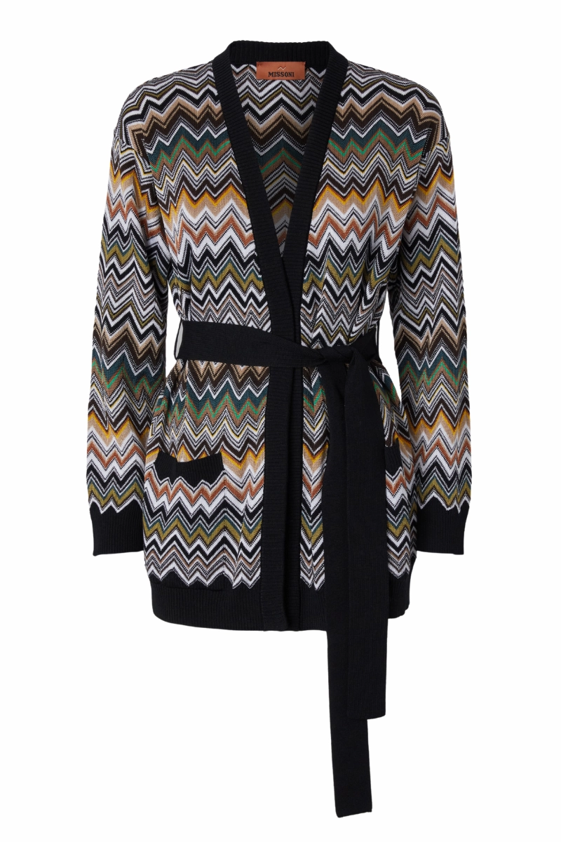 Layering Comfort Knitwear Essential Chevron Relaxed Cardigan