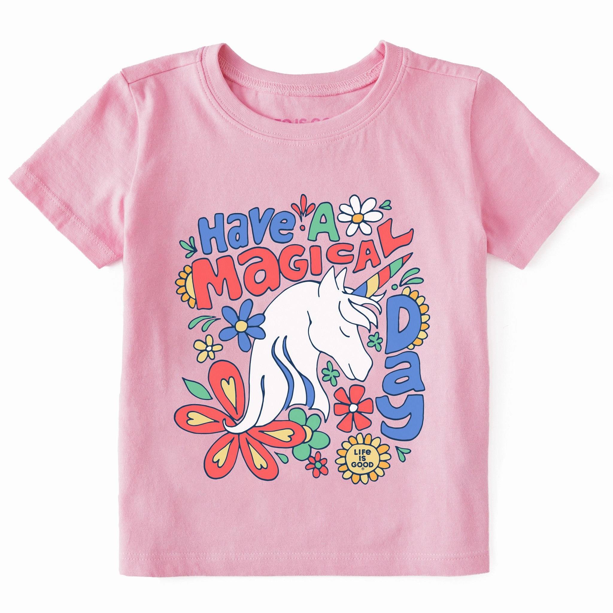 Stylish Look Timeless Design Toddler Magical Day Unicorn Short Sleeve Crusher Tee
