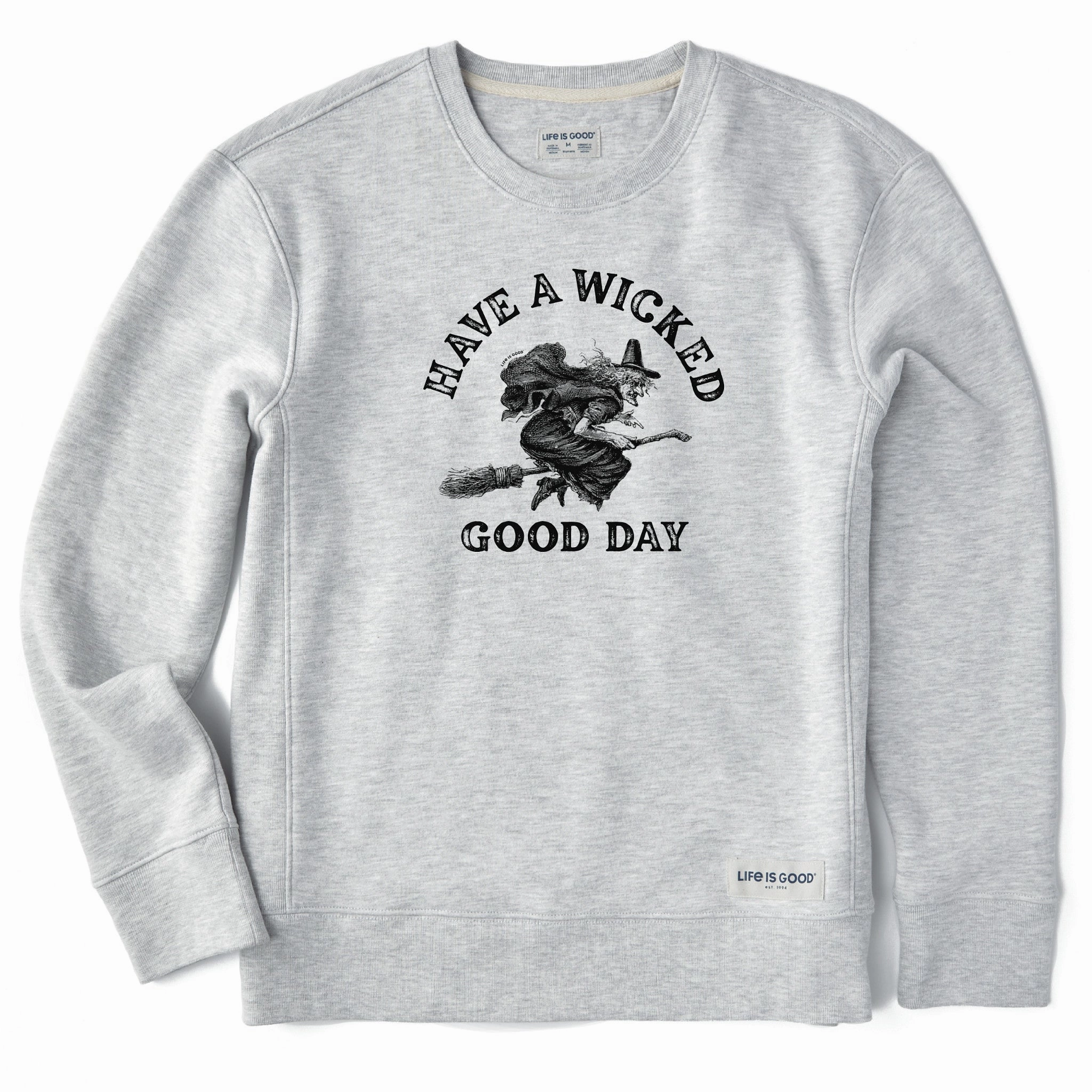 Women's Antique Wicked Good Day Witch Simply True Fleece Crew Modern Layering