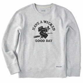 casual top Tagless Design Women's Antique Wicked Good Day Witch Simply True Fleece Crew