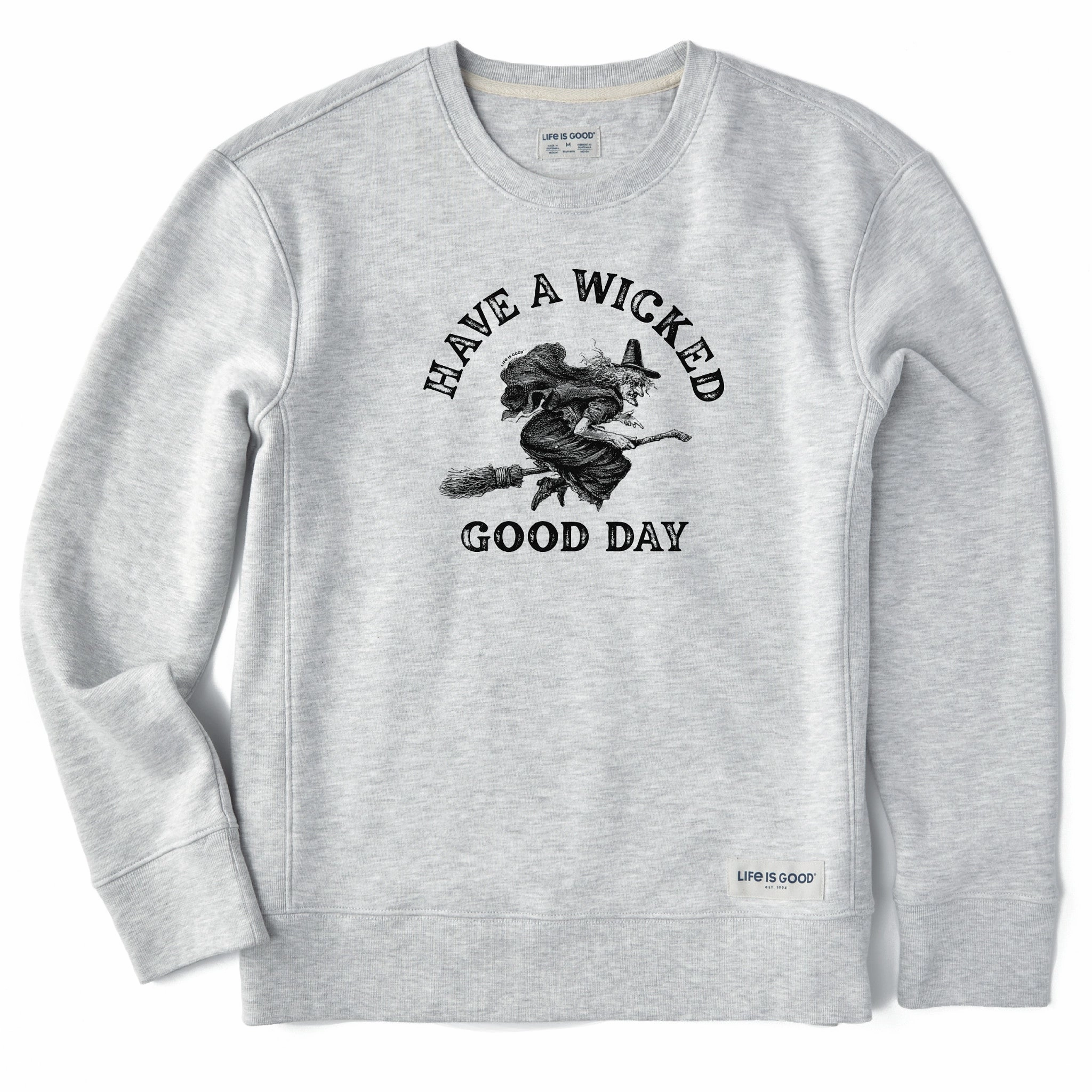 Women's Antique Wicked Good Day Witch Simply True Fleece Crew Sporty essentials