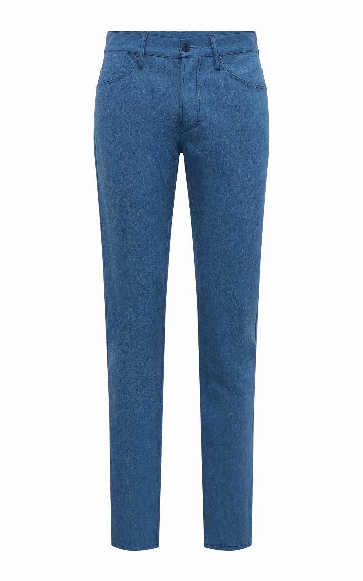 Perfect Silhouette Anthony Five Pocket Pant in Light Blue Cotton Linen Denim