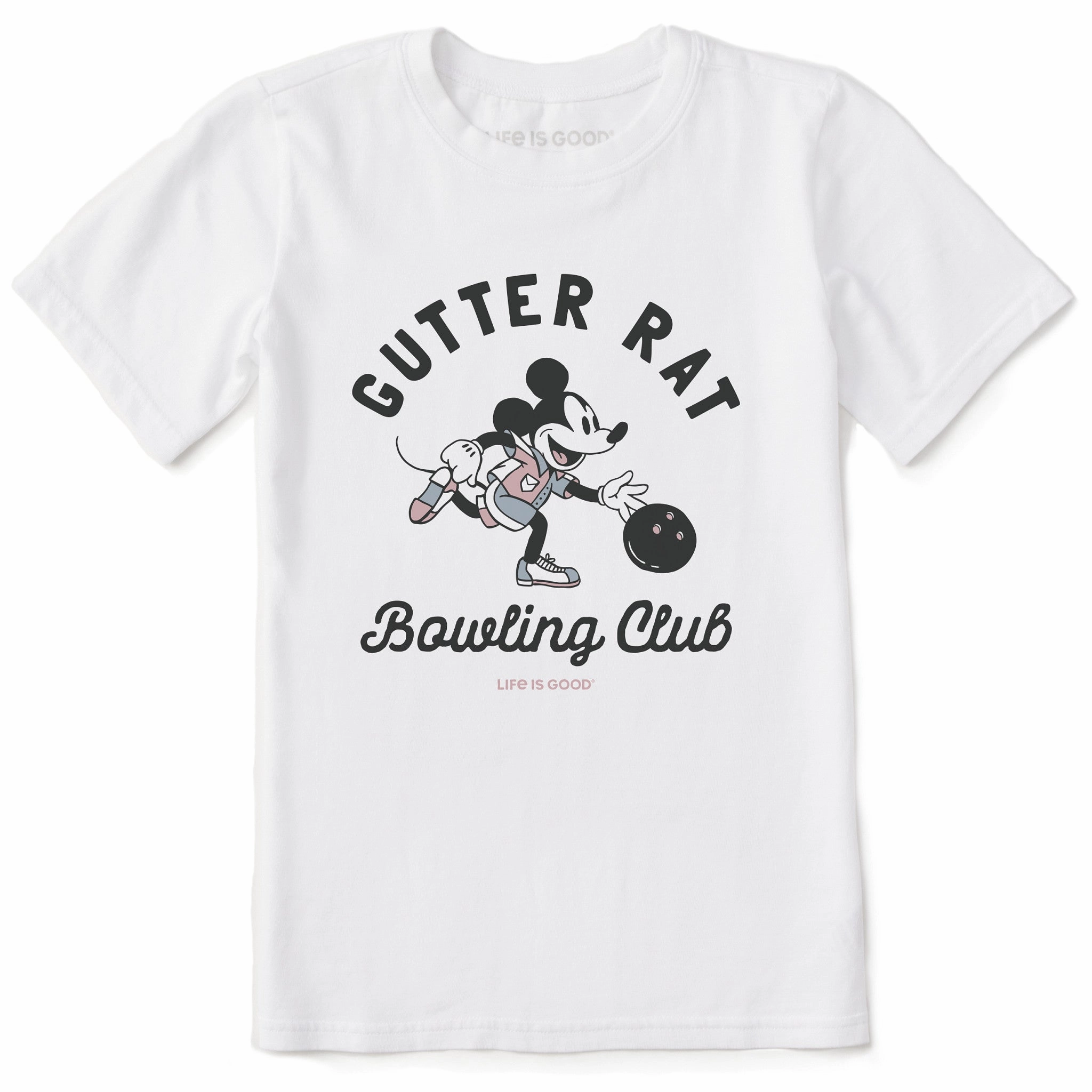 Kids Gutter Rat Bowling Club Short Sleeve Crusher Tee Lightweight Fabric