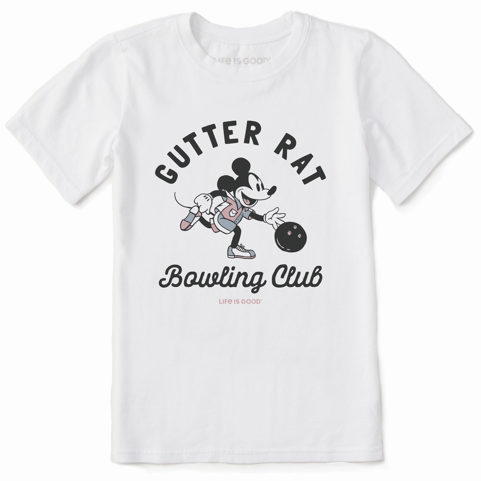 Kids Gutter Rat Bowling Club Short Sleeve Crusher Tee Reinforced Shoulder Seams Fashion Layering