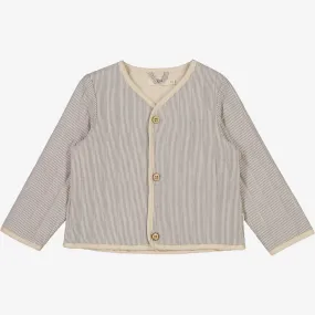 Loop Fastened Hood Layer Focus Quilt Jacket Saxo - classic blue stripe