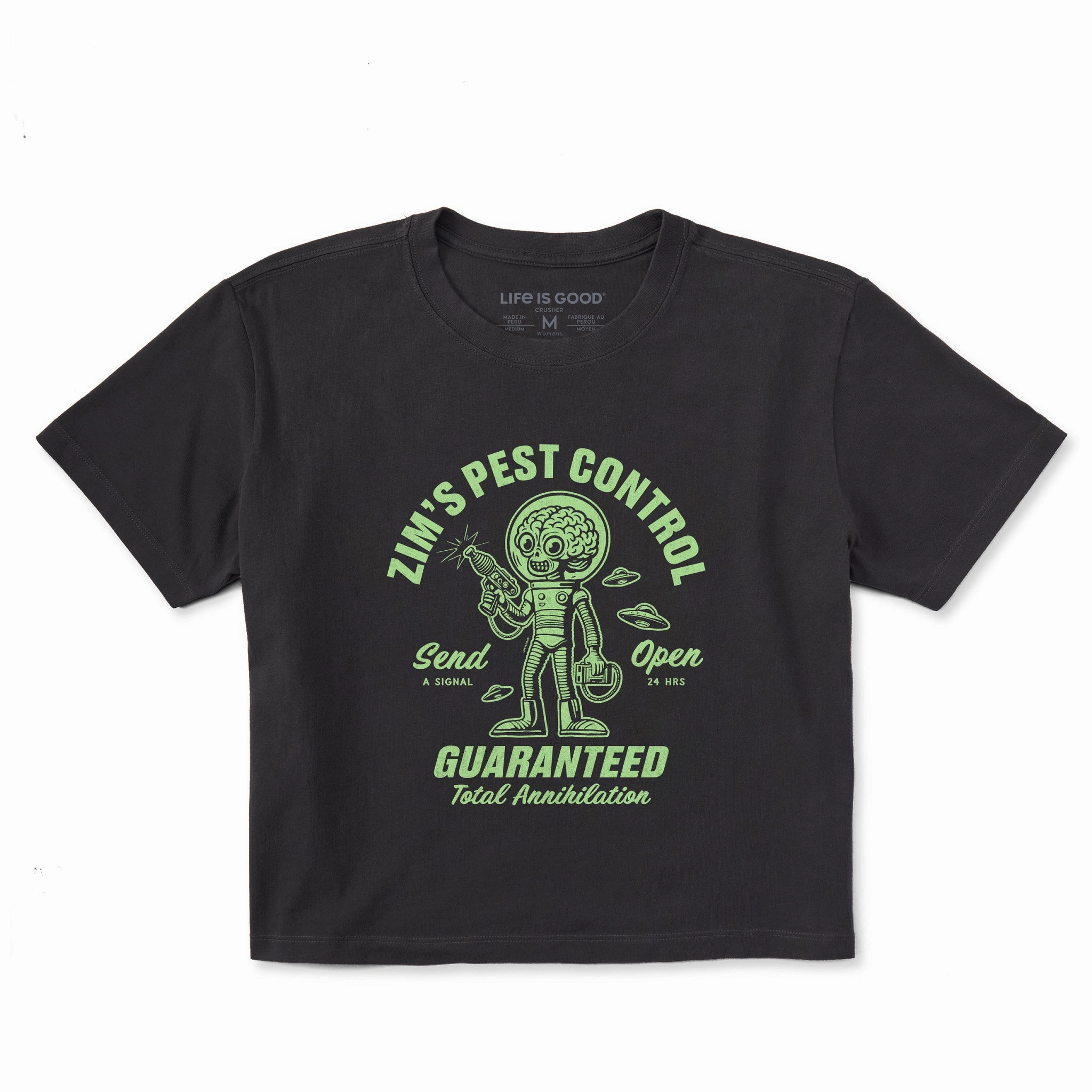 Women's Zim's Pest Control Short Sleeve Crusher Boxy Tee Reinforced Shoulders Timeless Must-Have