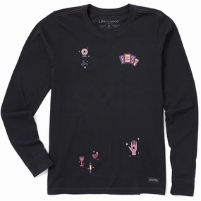 Women's Fortune Teller Long Sleeve Crusher Tee Fashion Layering