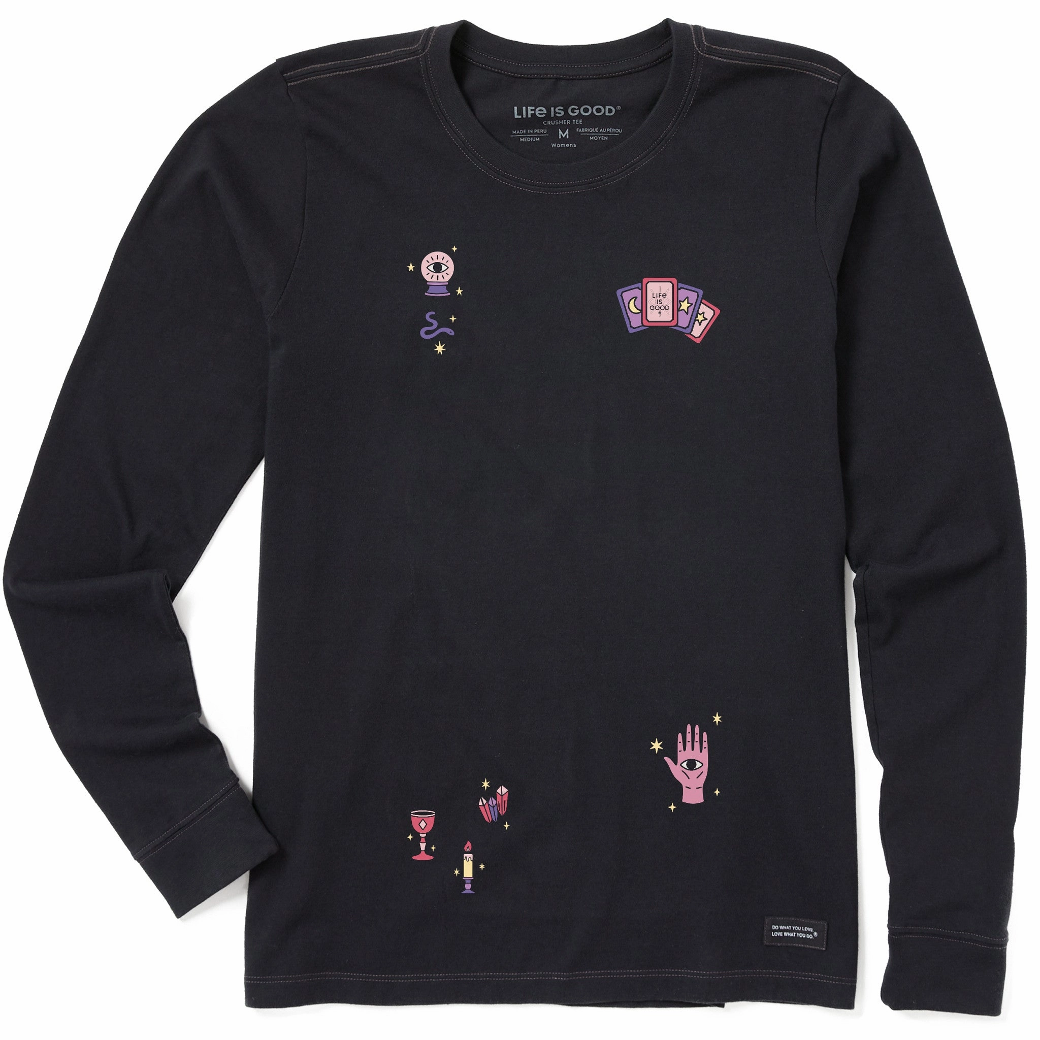 Women's Fortune Teller Long Sleeve Crusher Tee Breathable Style Comfort Fit Design