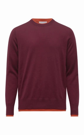 All Fit Look Wells Knit Sweater in Bordeaux & Spice Cashmere Silk